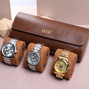 Vintage Watch Storage Box, Personalized Watch Storage Box, Engraved Watch Storage Box, Custom Gift Watch Storage Box, Best Man Gift image 1