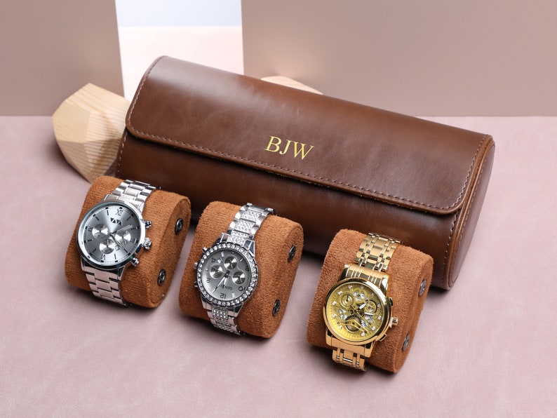 Vintage Watch Storage Box, Personalized Watch Storage Box, Engraved Watch Storage Box, Custom Gift Watch Storage Box, Best Man Gift image 1