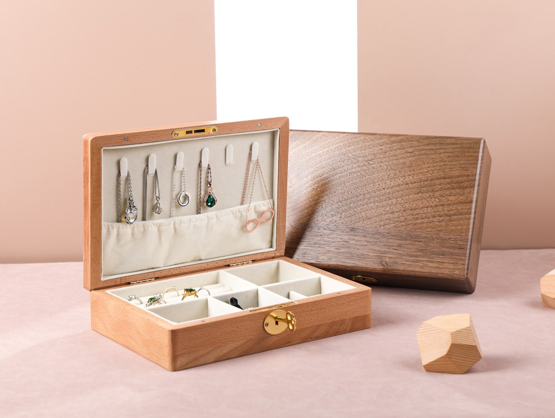 Wooden Jewelry Case Engrave Jewelry Box Personalized Jewelry Etsy UK