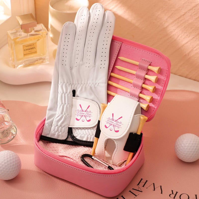 Personalized Leather Golf Accessory Organizer, Golf Ball Bag, Personalized Golf Gift Set, Gift for Golfer, Valentine&#39;s Day Gift, Golf Gifts