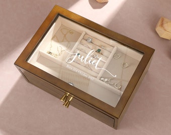 Personalized Jewelry Box, Large Jewelry Organizer Storage, Jewelry Box for Women Girls, Custom Jewelry Box, Wedding Gift, Mother's Day Gift