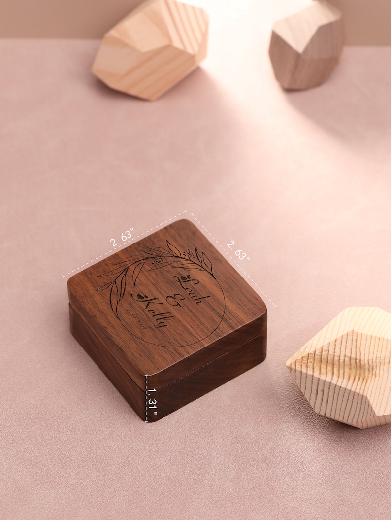 Custom Wooden Necklace Box, Elegant Jewelry Box, Personalized Anniversary Gift, Engraved Wooden Jewelry Box, Anniversary Gift image 2