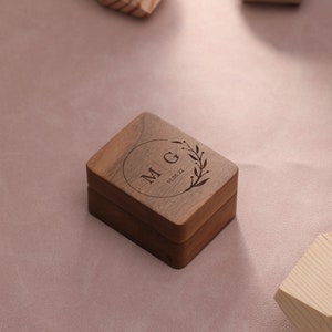 Vintage Wooden 3 Ring Box, Personalized Wedding Ring Box, 3 Slot ...