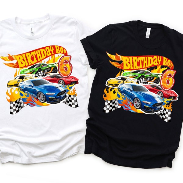 Personalized Racing cars T-shirts for Boy / Girl Birthday and matching family design.