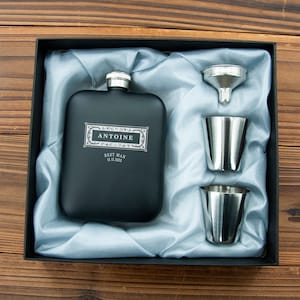 Personalized Black/Green Matt Flask, Engraved Flask,Groomsman Flask,Best Man Flask,Wedding Party Flask,Bridal Party Flask