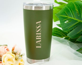 Personalized Tumbler,20oz Metal Insulated Water Bottle,with straw Bridesmaid Tumbler,Travel Mug cold cup with straw,Metal Tumbler With Name