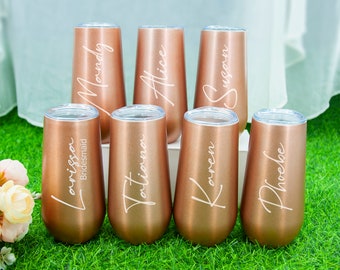Personalized 6oz/10oz Champagne tumbler,Laser Engraved,Birthday party,Gifts for Children,party favours,Bridesmaid gifts,Gifts forf her