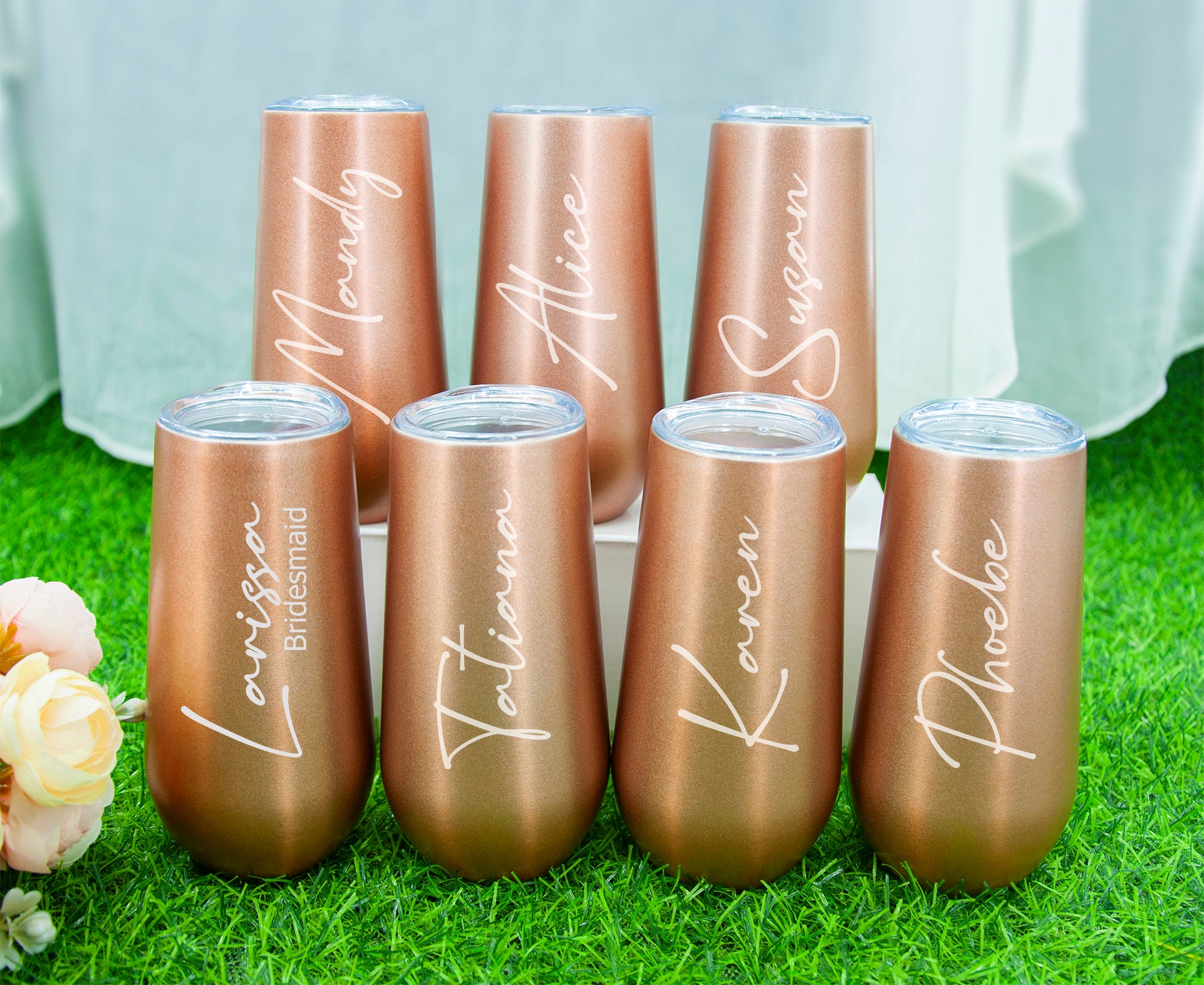 8 Pcs Bridesmaid Tumblers Bridesmaid Cups 304 Stainless Steel Bride Mugs  Maid of Honor Champagne Tum…See more 8 Pcs Bridesmaid Tumblers Bridesmaid