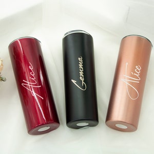 Personalized Tumbler with straw,Bridesmaid Gift, Christmas gift,Insulated Tumbler, Custom Tumbler, Skinny Tumbler, Bridesmaid Proposal