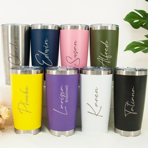 Personalized Tumbler,20oz Metal Insulated Water Bottle,with straw Bridesmaid Tumbler,Travel Mug cold cup with straw,Metal Tumbler With Name
