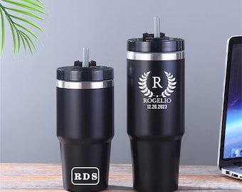 Vaso personalizado de 20 oz/30 oz, vaso con pajita, vaso térmico, vaso grabado, vaso personalizado, vaso con monograma, Rambler