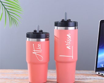 Vaso personalizado de 20 oz/30 oz, vaso con pajita, vaso térmico, vaso grabado, vaso personalizado, vaso con monograma, Rambler