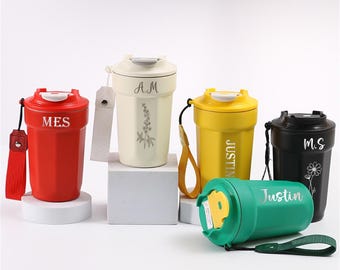Vaso personalizado, taza de café personalizada, taza de café de viaje, taza de acero inoxidable aislada, taza de viaje reutilizable, regalo para empleados, regalo para compañeros de trabajo