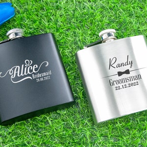 personalized flask for bridesmaid/groomsmengroomsmen Proposal,monogrammed flask,flask for him/her,men/women flask set,engraved flask