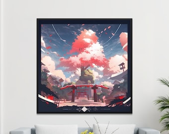 4 Printable PNG Anime Files, Anime Art, Digital download bundle, Wall art, Wall Paper, Niji, Tokyo Landscape