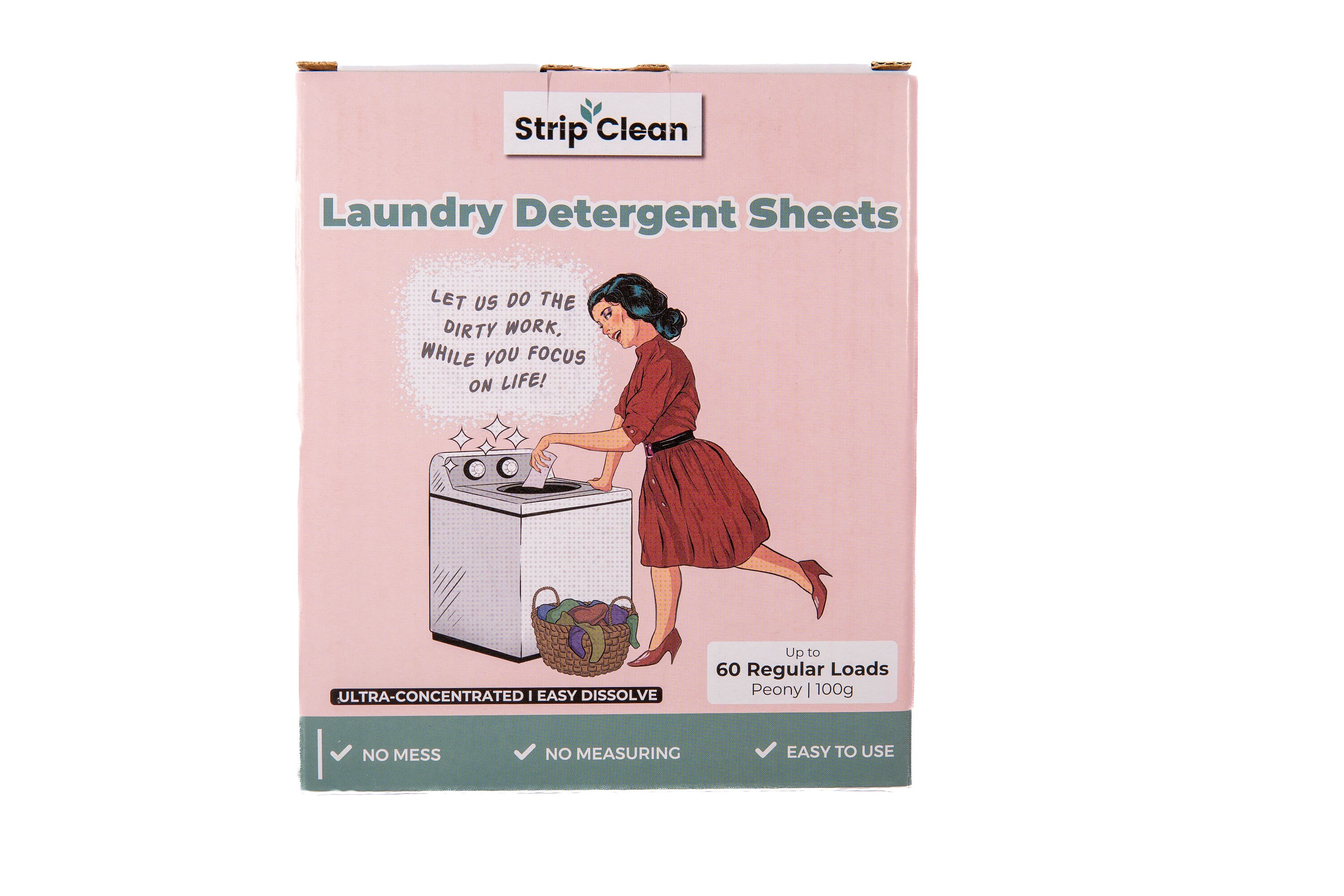 Laundry Detergent Sheets, 100 Loads, All-natural, Concentrated Eco Clean  Sheets in a Recycled Box Printed With Sustainable Algae-ink 