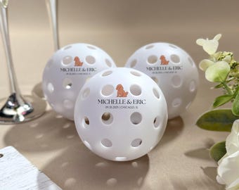 Personalized Wedding Pickleball Favor: Custom Name & Date, Playable or Keepsake