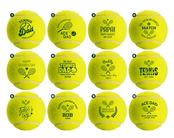 Father’s Day Tennis Balls – Custom Printed Gifts for Tennis Dad, Father, Grandpa, Grandfather, Son | Personalized Match Day Keepsake