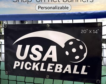 Custom Net Banners &gt; Personalized Vinyl Snap-on Court Sign for Pickleball Nets or Tennis Nets, Perfect for Tournaments, Clubs, and Parties
