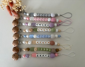 Personalised Dummy Clip - Pacifier Holder - Dummy Holder - Dummy Chain - Silicone Dummy Chain - Personalised Pacifier Chain