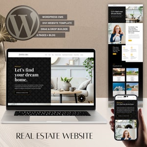 Real Estate Wordpress Template Drag & Drop Builder Divi Theme for Realtor Responsive Wordpress Website Divi Child Theme Layout Divi Template