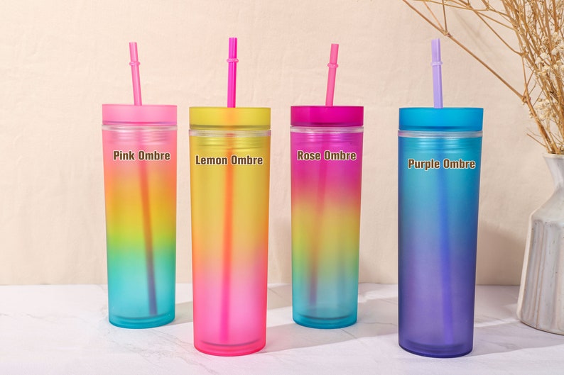 Personalized Tumbler Skinny Tumbler With Straw Bridesmaid Etsy