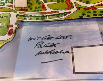 The Prisoner Patrick McGoohan signed large colour Map of Your Village Pre Print