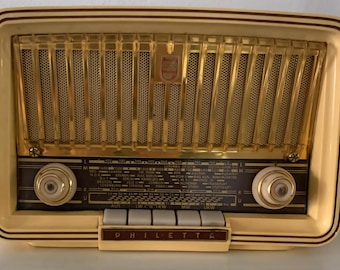 Philips Philetta B2D23 A, 1955 tube radio, very good condition