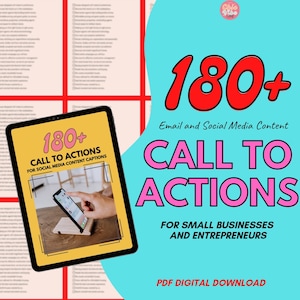 180+ Social Media Caption Call to Actions, Email Marketing Call to Actions, Instagram Call to Actions, Video Tiktok Reels Call to Actions