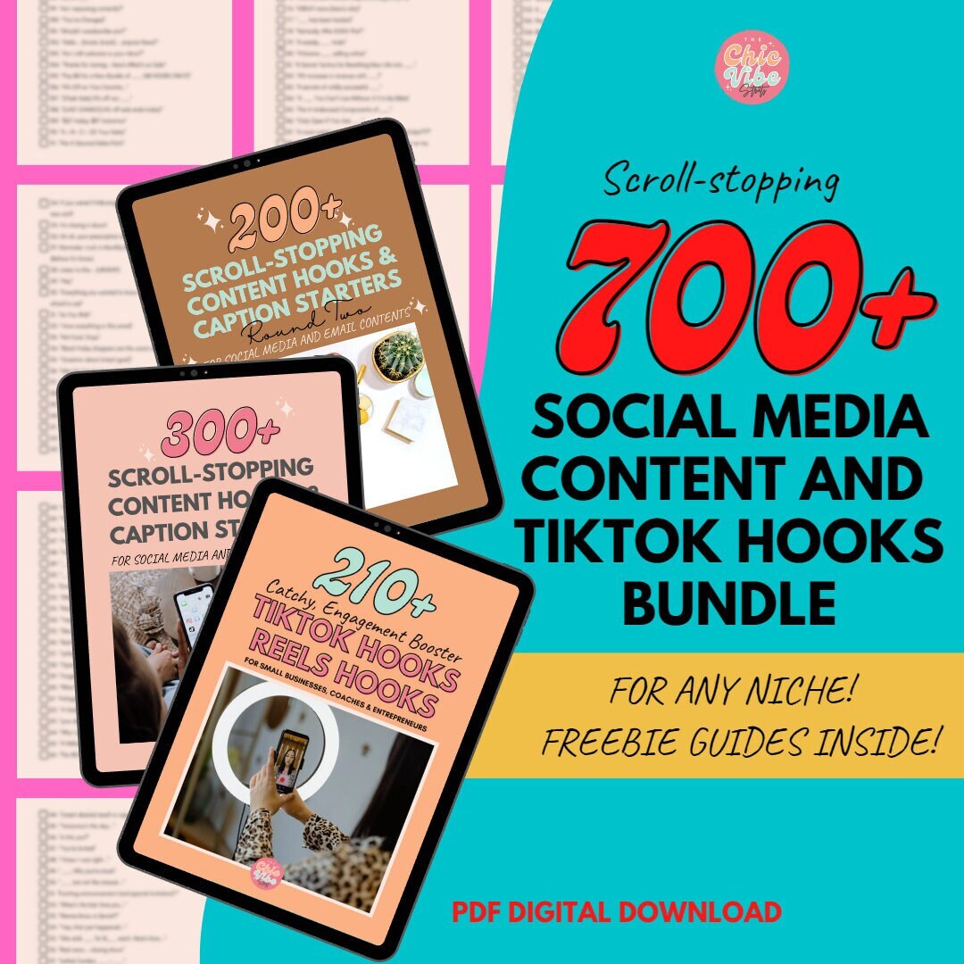 700+ Social Media & Tiktok Hooks Bundle (PDF Download) - Etsy