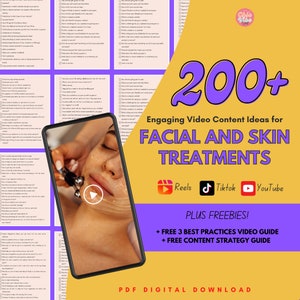 200+ Facial and Skin Aesthetics Proven Engaging Instagram Facebook Reels Tiktok Social Media Video Content Posts Ideas Scripts Prompts