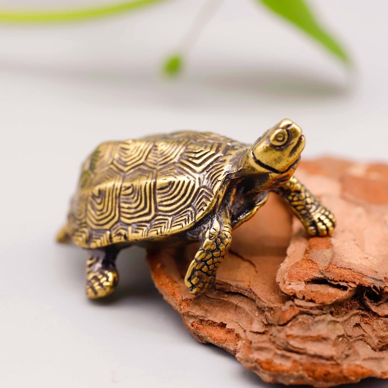 Pure Copper Turtle Statue, Tea Pet Paperweight image 4