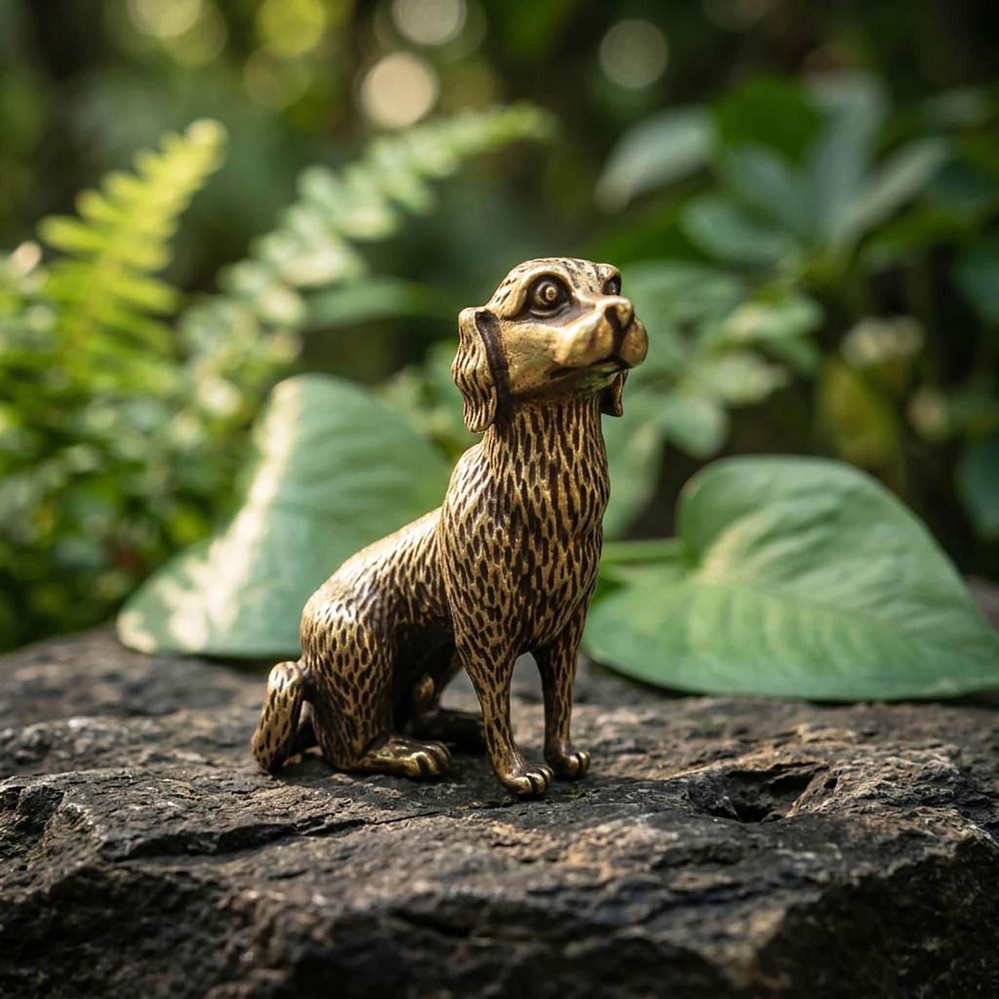 ブロンズ製の犬の置物 - Etsy 日本