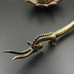 Brass Goat Ornament, Antique Toy, Wenwan Series, Bronze Dragon Head and Claw Horns