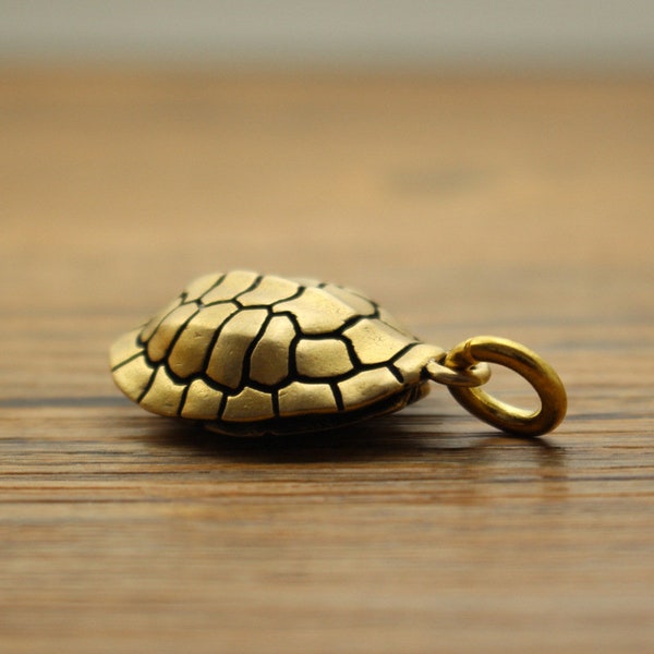 Nouveau pendentif créatif, ornements d’inscription en os d’oracle jiatien riches en carapace de tortue, pendentif porte-clés en laiton rétro ancien