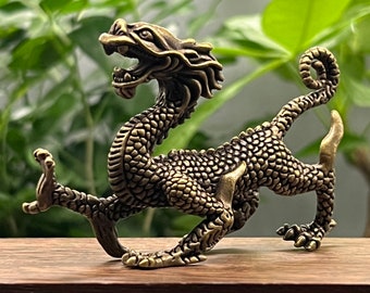 Bonwood God Beast Dragon Statue, Qinglong Study Room Swing Gifts, Living Room Office Decoration