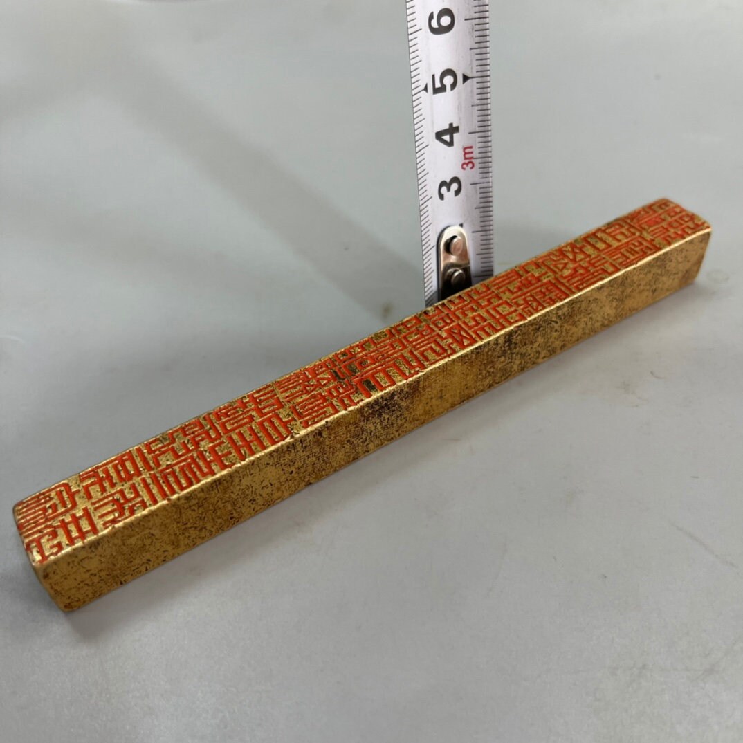 Chinese Long Ruler Antique Cinnabar Copper Pressure Ruler, Chinese Characters - Etsy