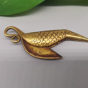 Antique Brass Small Fish Paper Knife, Bronze Pendant, Keychain Pendant, Antique Antique Collectibles