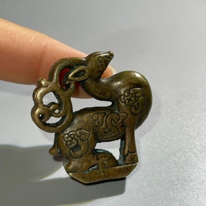 Sello de alce antiguo, sello de lingote grabado mini sello sólido, adorno de sello de cobre