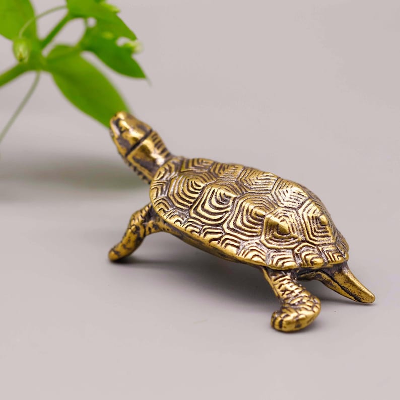 Pure Copper Turtle Statue, Tea Pet Paperweight image 8