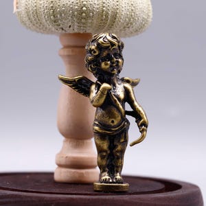 Estatua creativa de bronce de Cupido, decoración de mesa, decoración de niño de pelo rizado, regalo para pareja