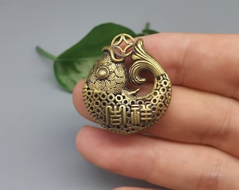 Brass Lucky Fish Keychain Pendant, Auspicious Gift