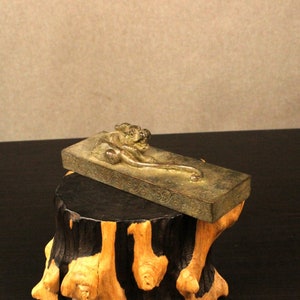 Chinese antique alloy Pixiu paperweight, collection of antique paperweight ruler, Pixiu pressure ruler, Houde Zaiwu ruler ornaments