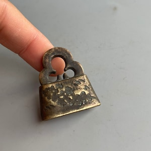 Antique small copper lock seal, pure copper old objects, carving and printing ornaments, antiques and antiques collection