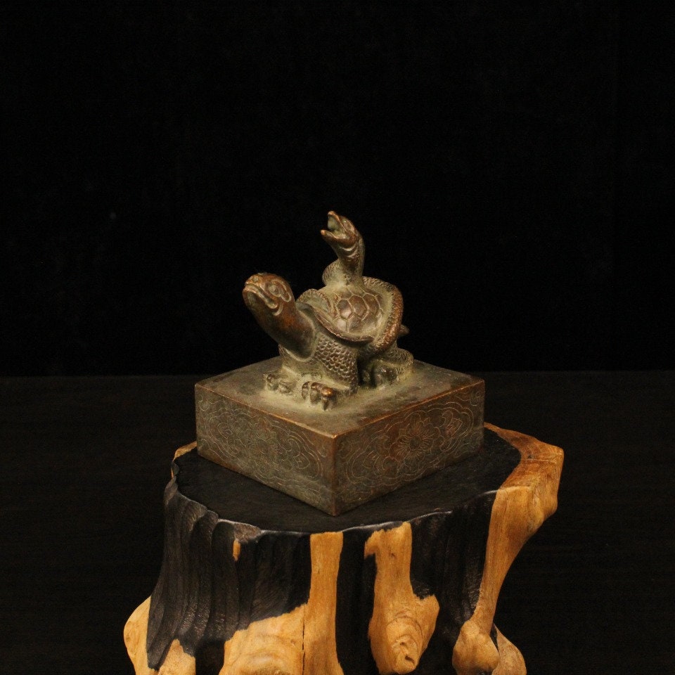 Chinese Antique Alloy Xuanwu Seal, Home Decor