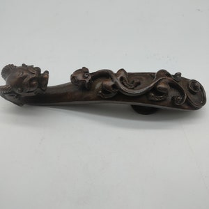 Antique pen holder, collection of vintage and old dragon pen holder, copper crafts copper dragon pen holder