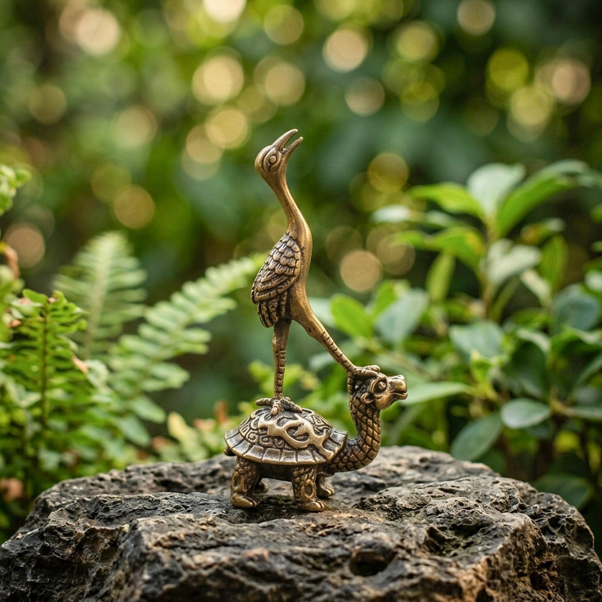 Crane on Turtle Sculpture - Etsy