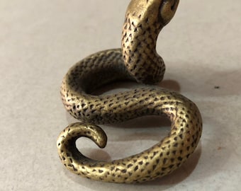 Vintage Snake Statue, Office Snake Sculpture Desktop, Simulation Micro-engraved Zodiac Metal Snake