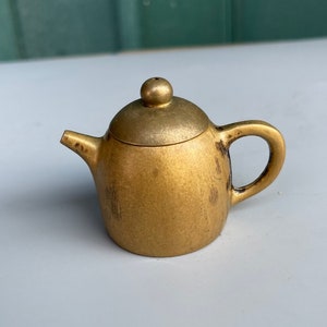 Adorno de tetera de latón, mascota de té Kung Fu, decoración de bronce