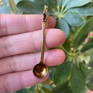 2.5 inch brass faucet spoon, mini tea spoon, stirring spoon